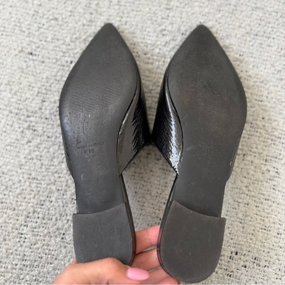 Everlane Black Patent Leather Mules Pointed Toe size 10 - Picture 5 of 7